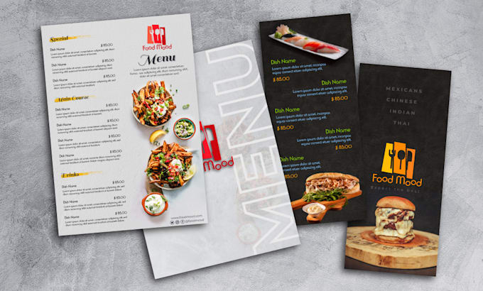 do food menu, restaurant menu and menu board design