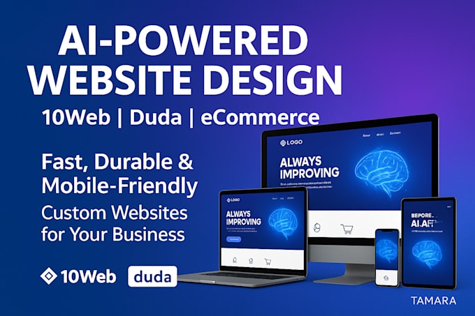 design durable ai website, 10web website, duda website, 10web ecommerce website