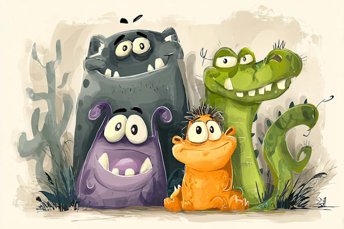 create cartoon doodle art illustration for your project