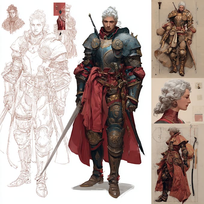 Create 2d character design and concept art, illustration by Cretaros ...