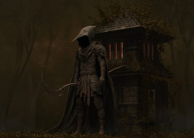 do dark fantasy art illustrations in a painterly style