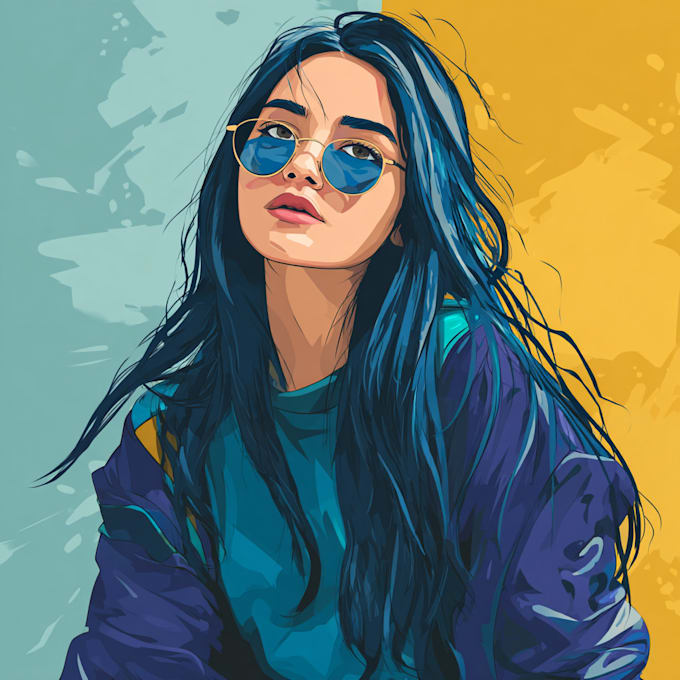 make an face into color vector art portrait