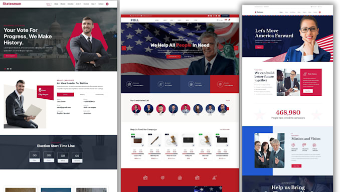 design a modern political campaign or candidate website using wordpress