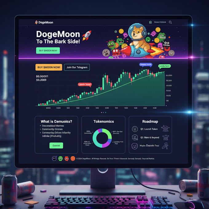 build a crypto token website meme token site and own token website