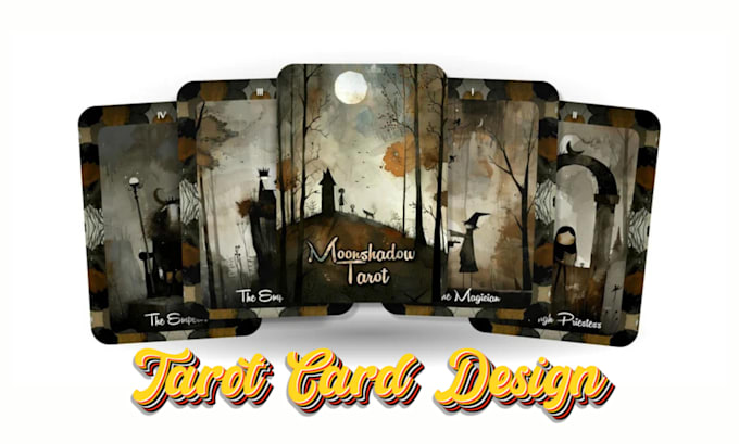 design custom tarot decks, oracle cards and playing card box for game concept