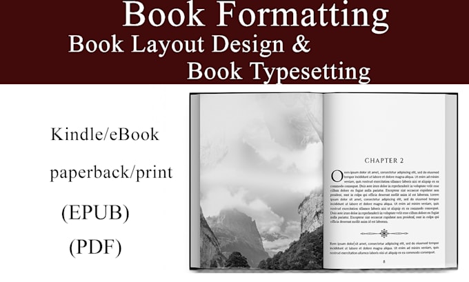 create book layout design, book formatting and typesetting
