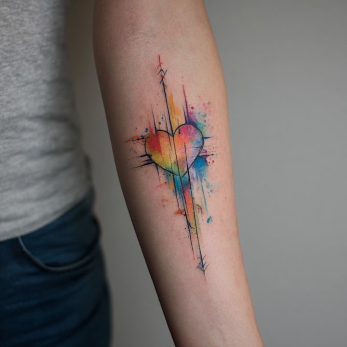 illustrate a watercolor tattoo design