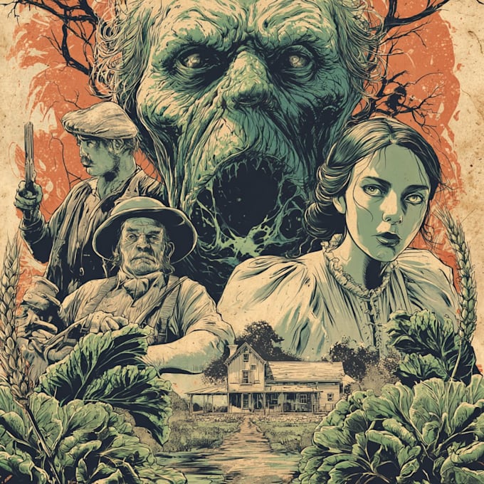 create amazing vintage horror comics artwork illustration