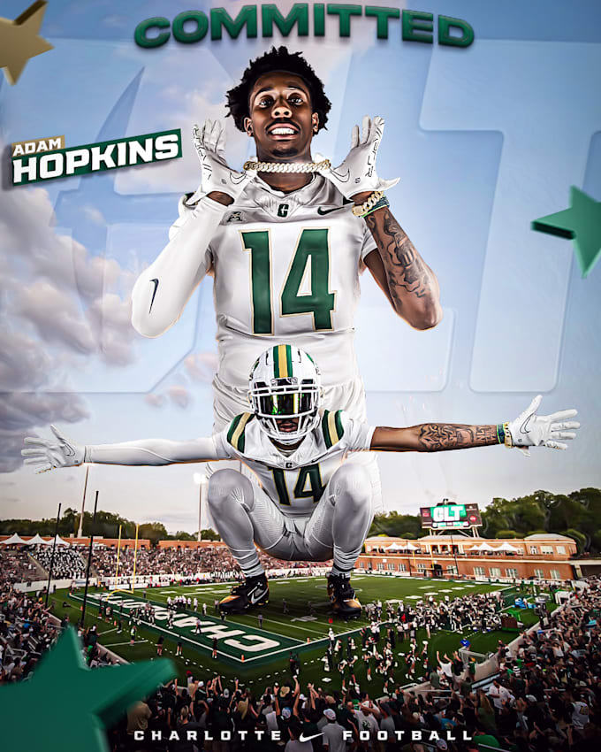 design professional sports commitment edits for athletes