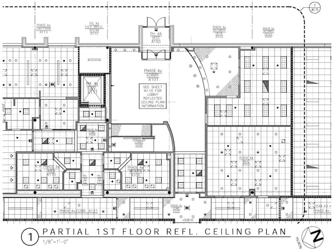 Reflected ceiling plans, door window schedules, finish plans for city ...