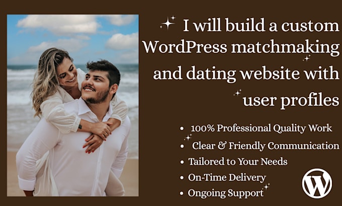 create a custom modern matchmaking wordpress dating website with chat features