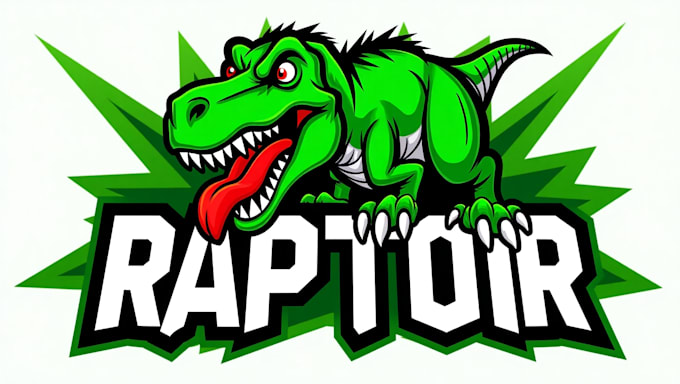 create amazing angry raptor mascot logo  for you in one day