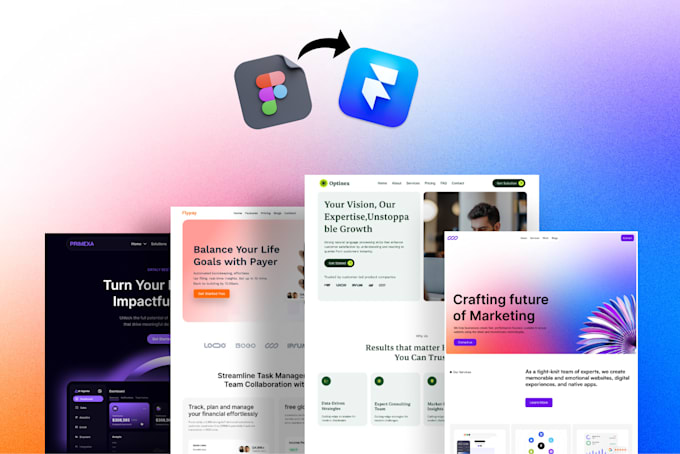 design stunning framer website, figma to framer conversion and landing page