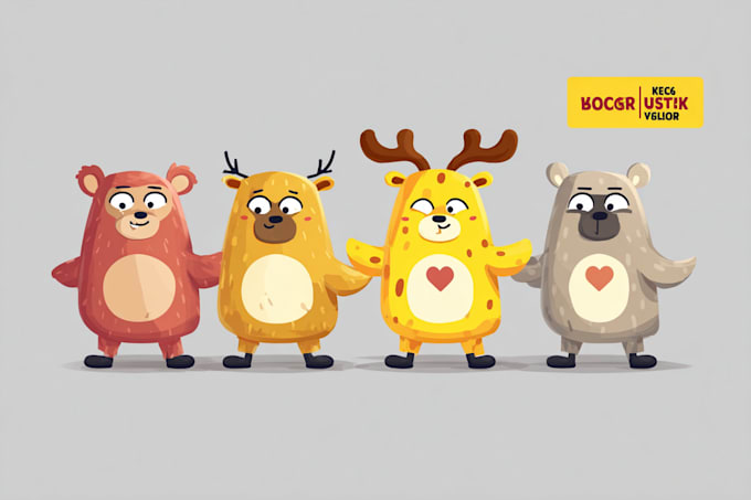 do cute animals, cute characters, cute cartoon mascot vector