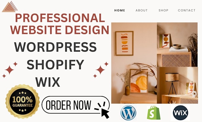 shopify website, wordpress website, landing page design, simple website