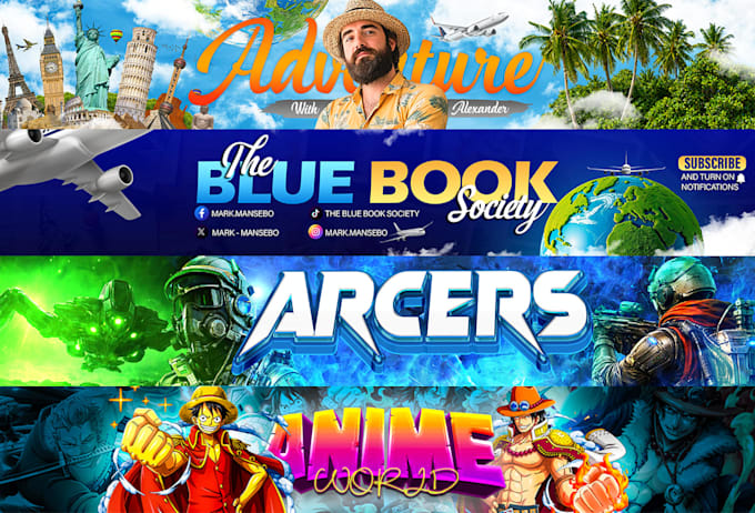 design an attractive youtube banner and logo