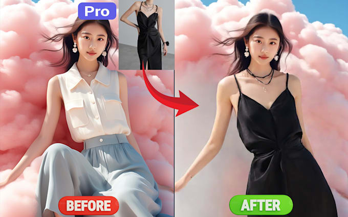 do professional outfit change photo editing