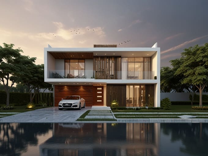 do 3d architectural house interior exterior house design font elevation facade