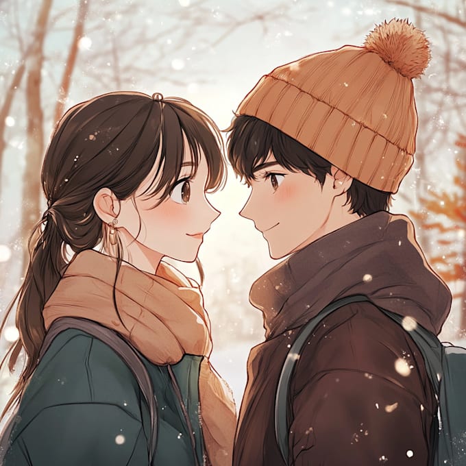 custom anime couple artwork illustrations