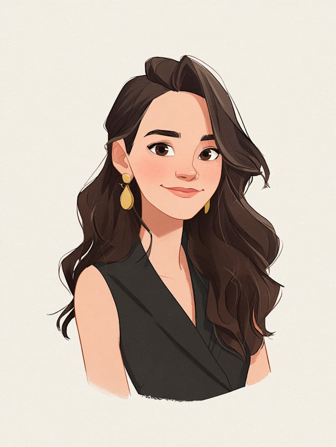 draw portrait in disney cartoon illustration