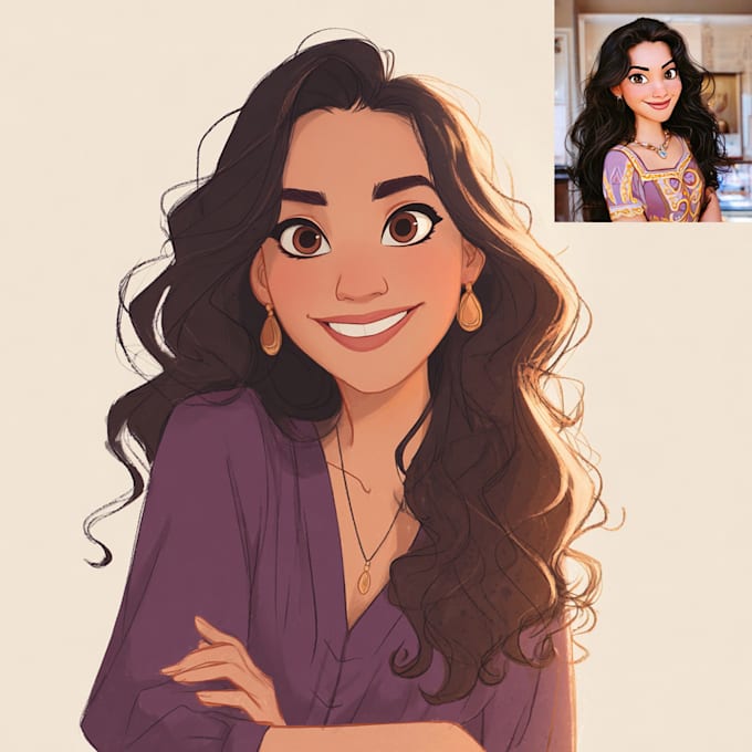 draw a custom disney cartoon portrait