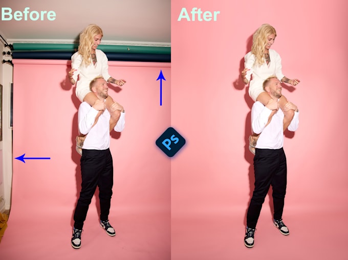 background extend, resize and remove objects in photoshop