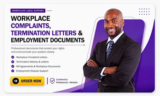 draft workplace complaints, termination letters and employment documents