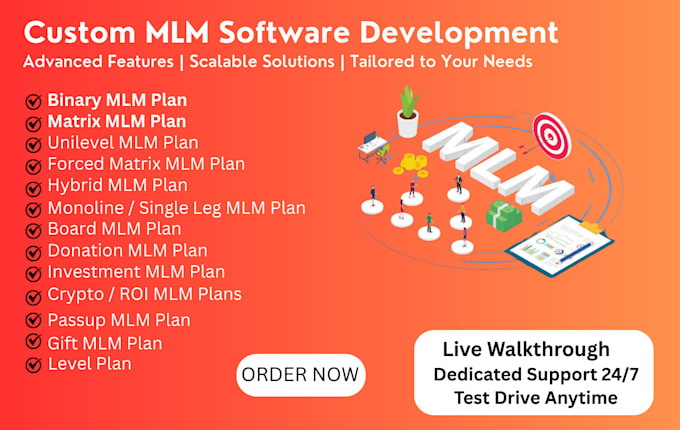 build a complete MLM software and website with a powerful admin panel