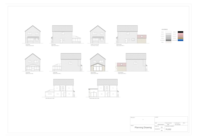 do UK planning permission drawings with full architectural detail