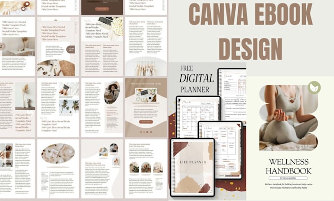 design editable canva ebook canva workbook cookbook planner recipe online course