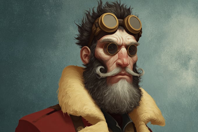 make fantasy character portrait in vintage style