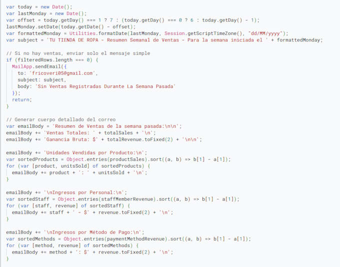 develop a script for automations in your google wokspace