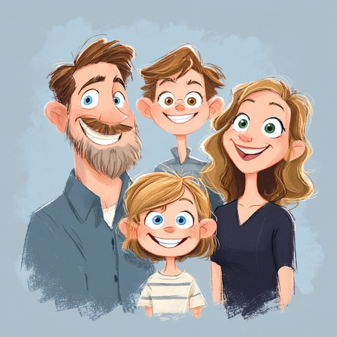 draw cartoon family portrait