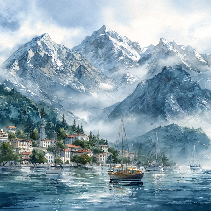 paint landscapes in watercolor