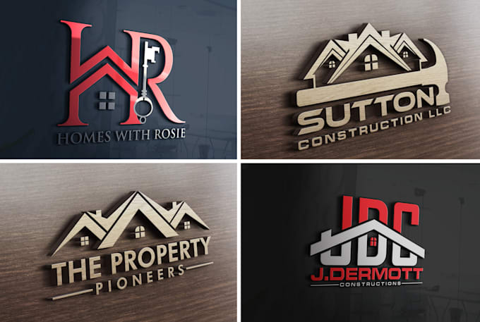 do a modern real estate property construction logo design