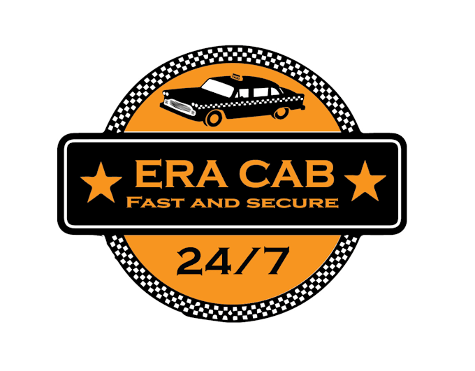 outstanding a vintage taxi logo design with hand drawn