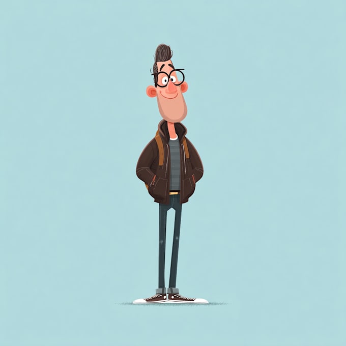 create flat funny cartoon character mascot