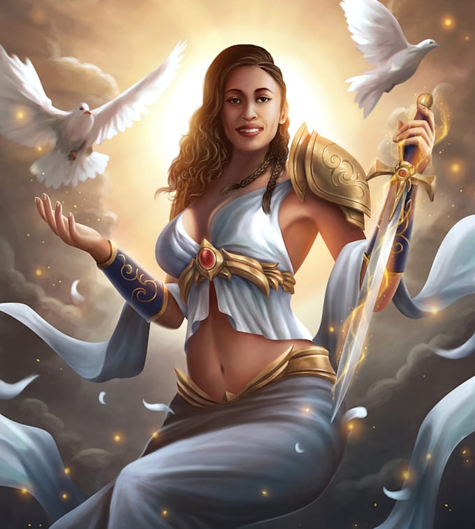 draw your photo into a fantasy hero portrait