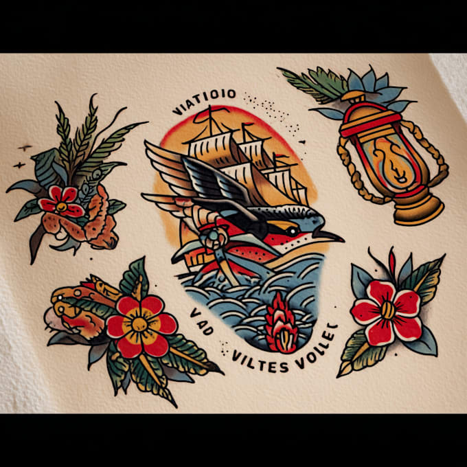 create awesome old school tattoo style design