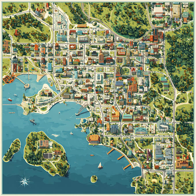 design vector map of any location