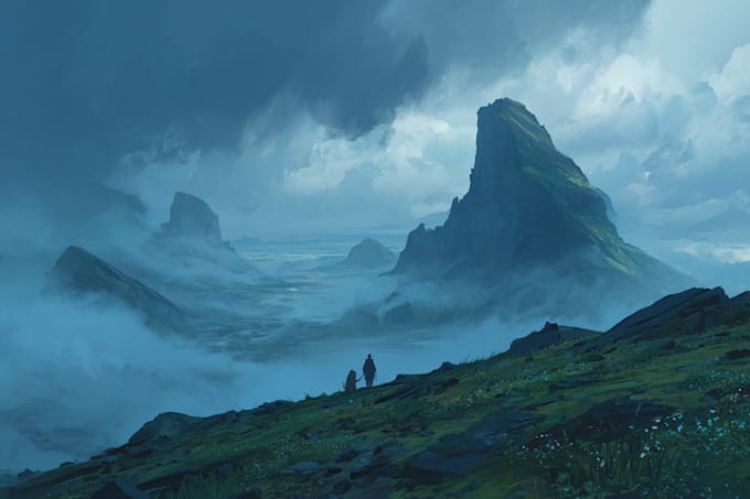 design detailed fantasy landscapes and environments