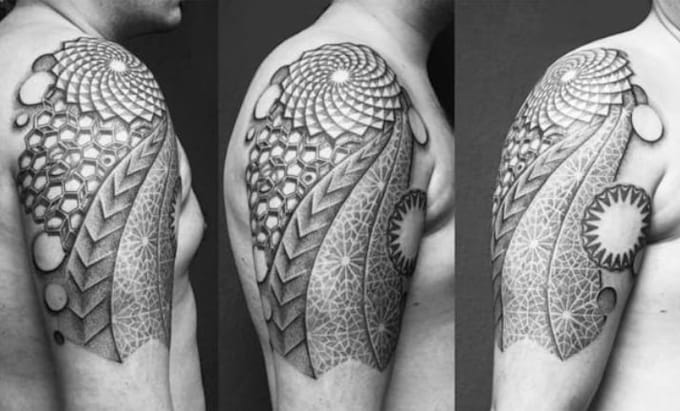 create high end dotwork, linework tattoo design refined minimalist dotwork