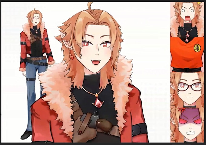 draw live2d model 2d vtuber model vtuber rigging anime 4 game streaming