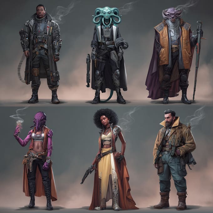 Draw sci fi or fantasy concept art illustration characters by Strosha ...