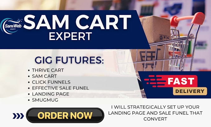 do thrivecart samcart getresponse mailchip wix landing page samcart landing page