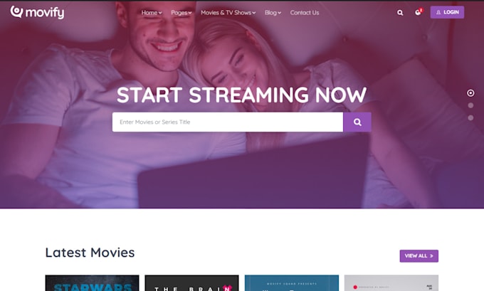 design professional cinema website, videography portfolio, video streaming site