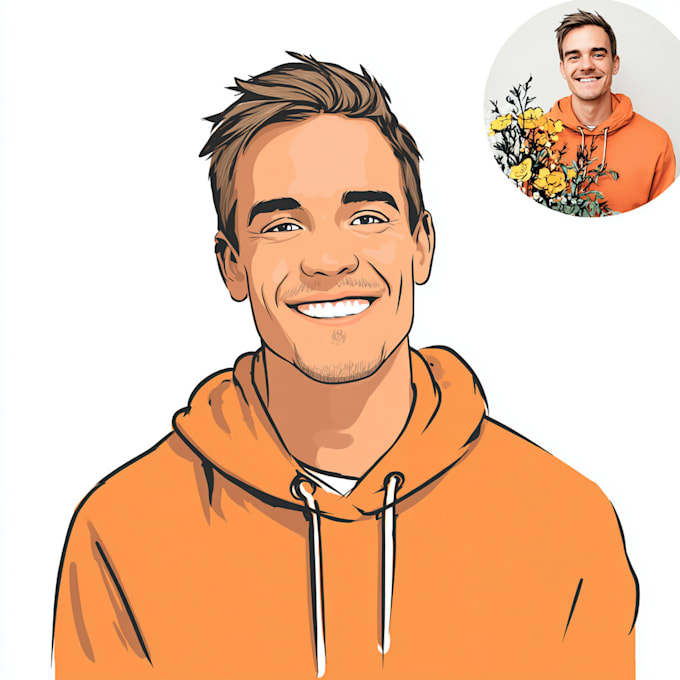 make vector character logo and friendship portrait