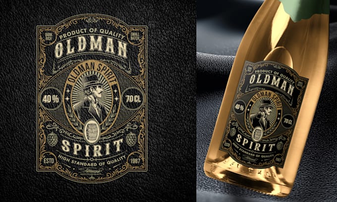 design premium vintage label for bottles and packaging
