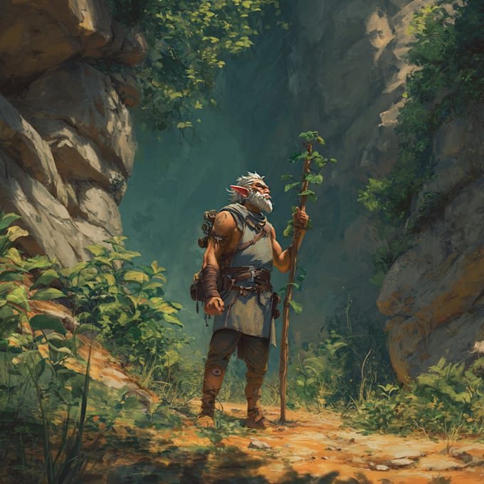 do dnd fantasy sci fi character or landscape illustration