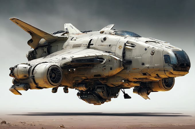 draw sci fi vehicle design and spaceship concept art
